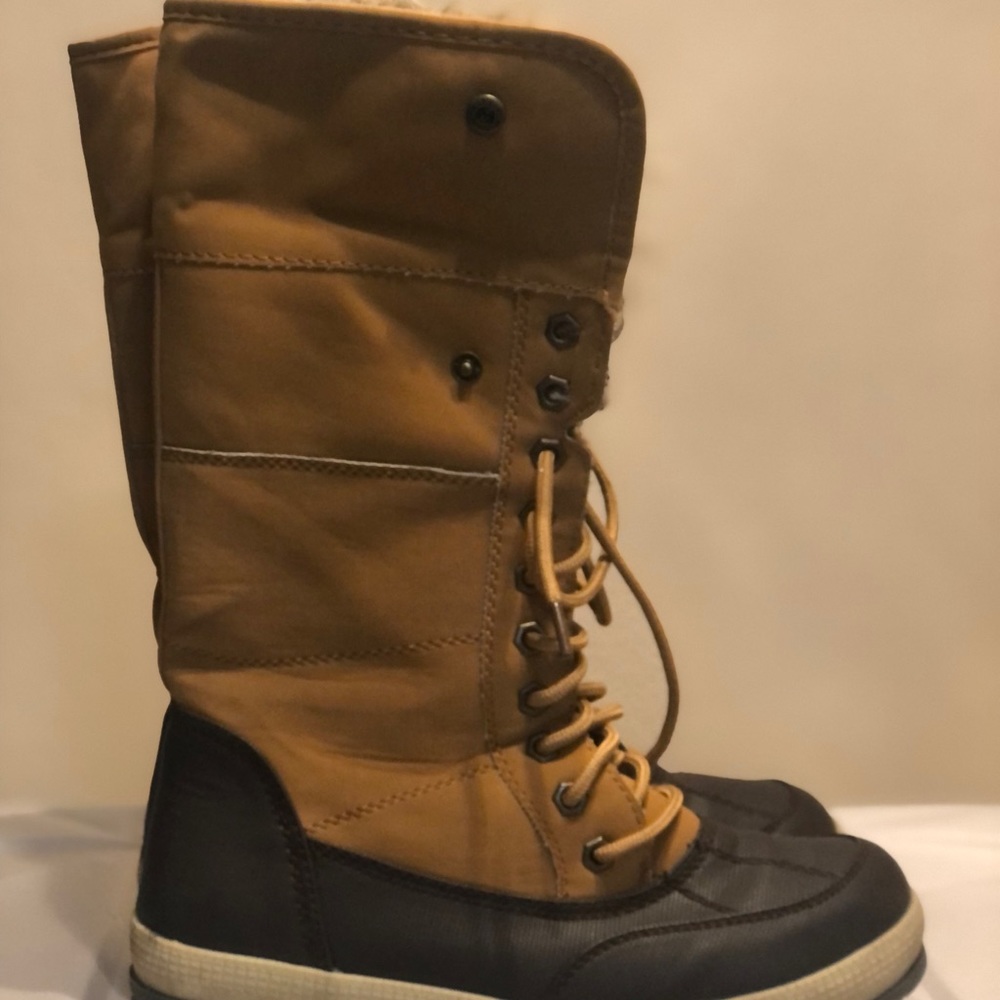 Like new-check out those soles! Warm, comfy, and waterproof faux fur lined boots